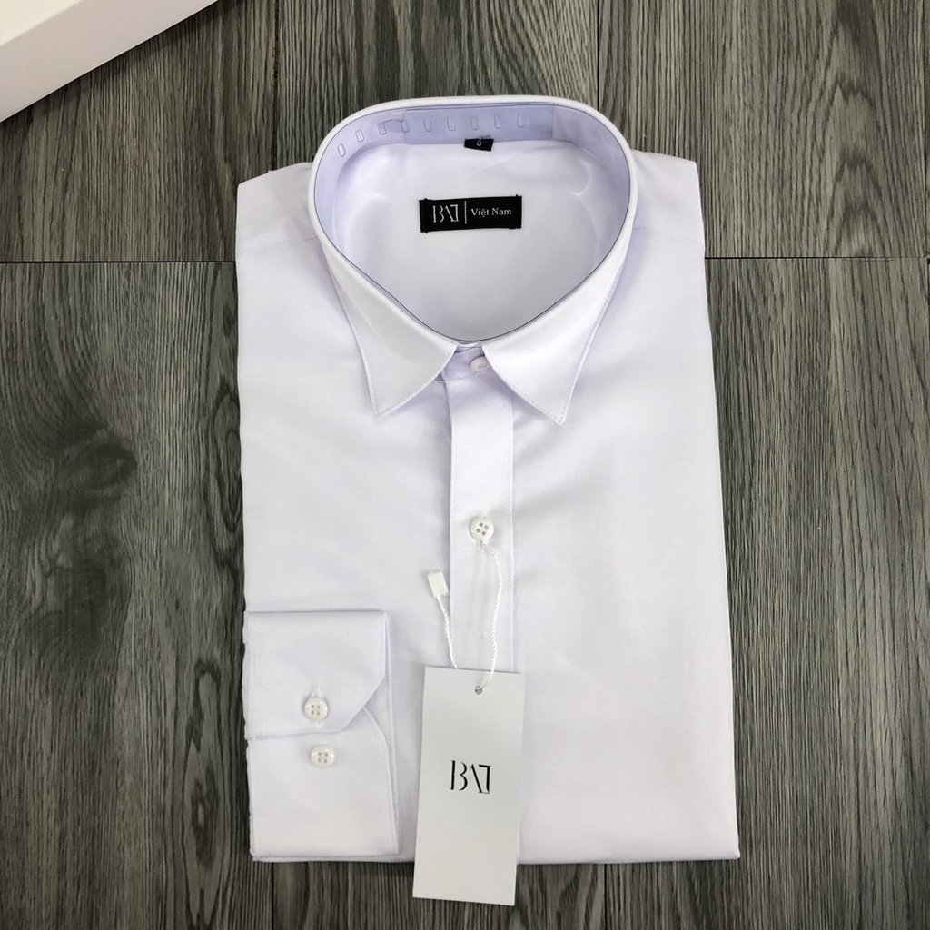 Sơ mi nam dài tay trắng ,đen cổ bẻ hàng chuẩn xuất,chất liệu co giãn,fom ôm dáng slim body thiết kế trẻ trung | BigBuy360 - bigbuy360.vn