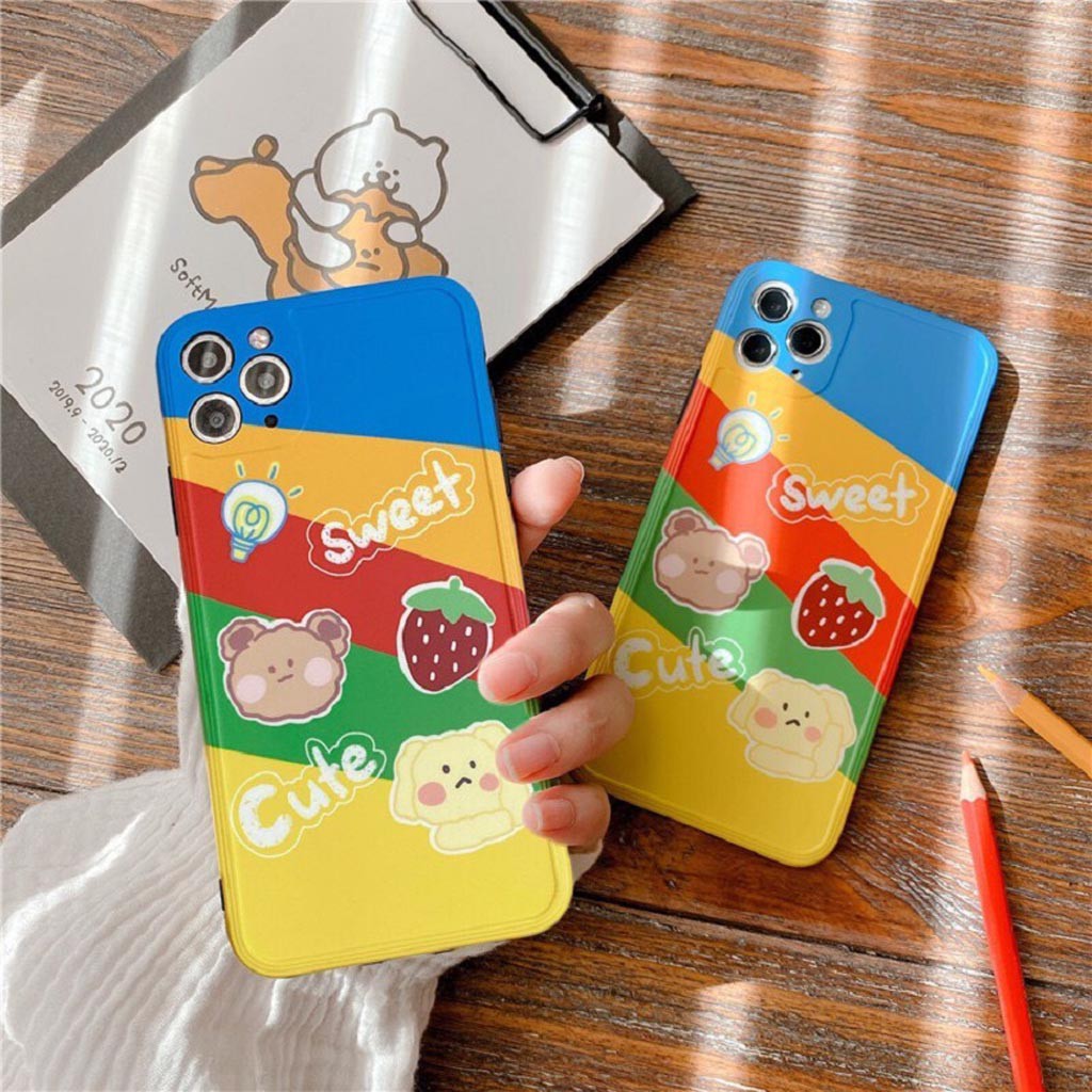 Ốp Lưng Iphone Cao Cấp Full Viền Gấu Sweet Cute Dành Cho Tất Cả Dòng Iphone từ 6 đến 11promax | BigBuy360 - bigbuy360.vn