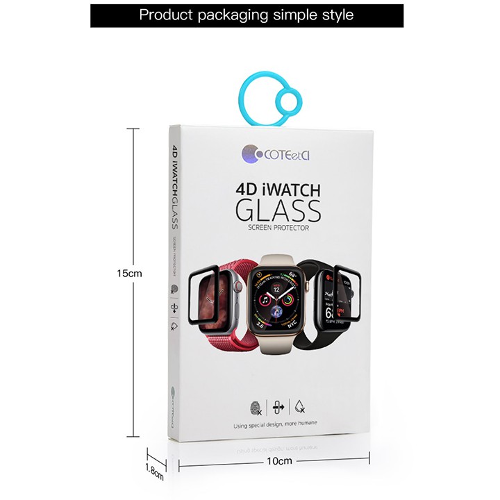 MIẾNG DÁN CƯỜNG LỰC APPLE WATCH SERI 4 - 5 - 6 - SE COTEETCI 4D 40-44MM CHÍNH HÃNG [NEW SALEOFF]