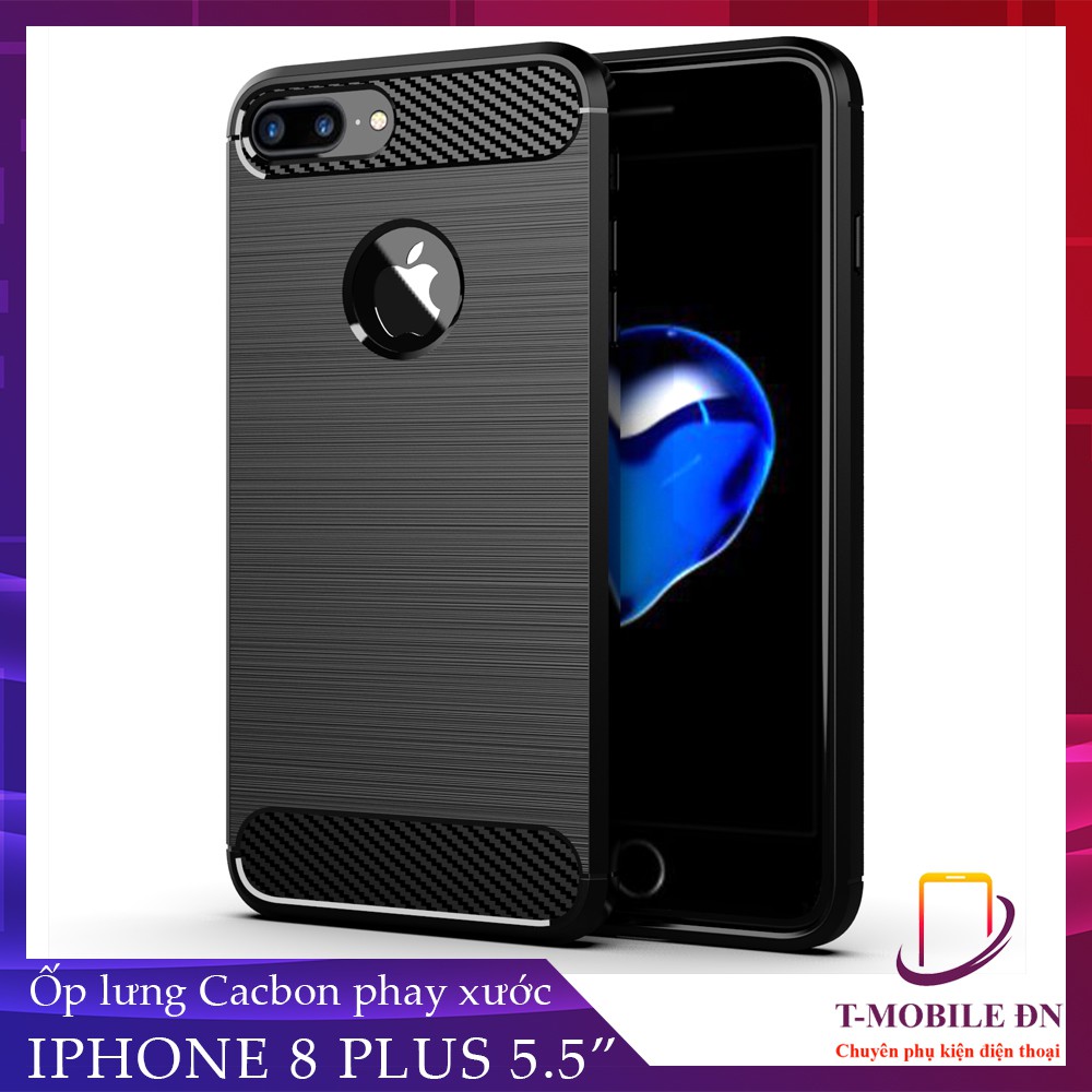 Ốp lưng iPhone 7 Plus 8 Plus, 🔥FREESHIP🔥 Ốp dẻo Carbon phay xước chống sốc chống vân tay cho iPhone 7 Plus 8 Plus