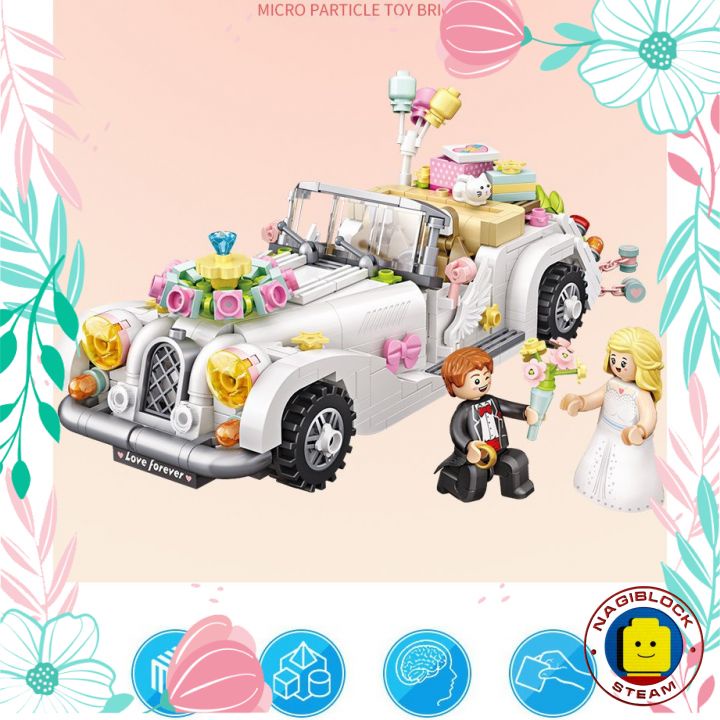 Mô hình lắp ráp  xe ô tô LOVE FOREVER  nanoblock LOZ 1119