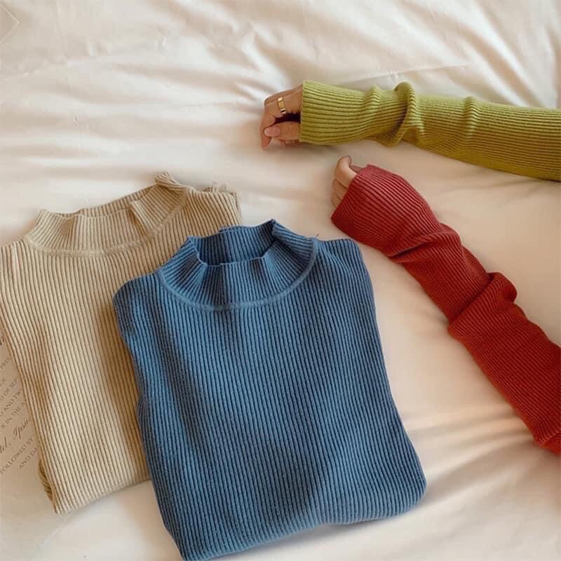 Áo len  Áo body dài tay cổ 3 phân trơn nhiều màu dành cho nữ PHULA style Hàn Quốc Ulzzang
