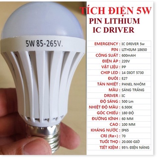 Bóng đèn LED tích điện 15w