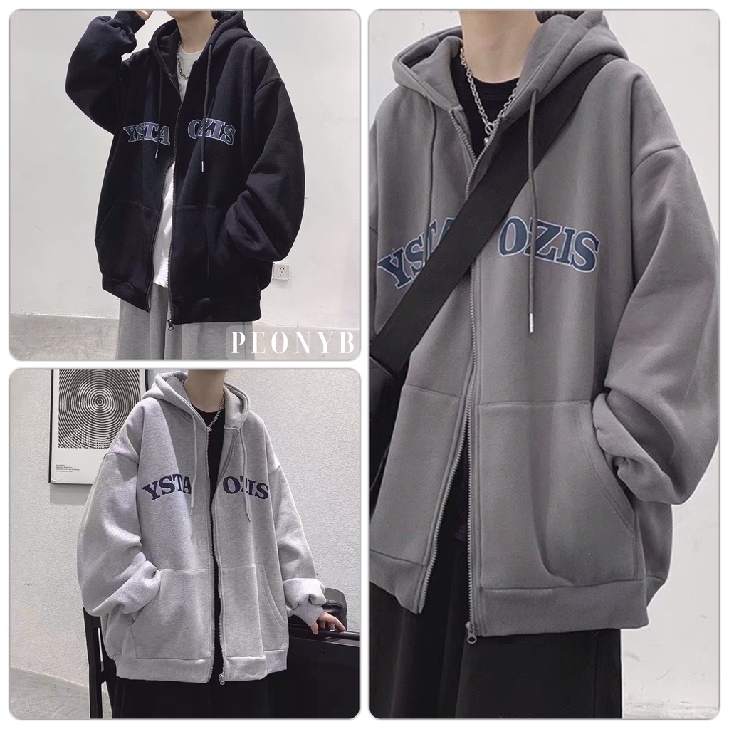 [RẺ VÔ ĐỊCH] Áo Khoác Hoodie Zip Ysta Unisex [FREESHIP] Khoát nỉ form rộng tay bồng kiểu dáng vintage cá tính