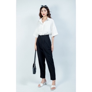 [FOUR6] Áo sơ mi ngắn tay basic cổ đức