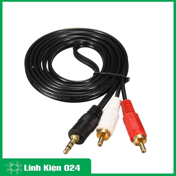 Dây loa AV DL-423 chiều dài 1.5 mét 1 đầu jack audio 3.5mm 2 đầu ra jack hoa sen