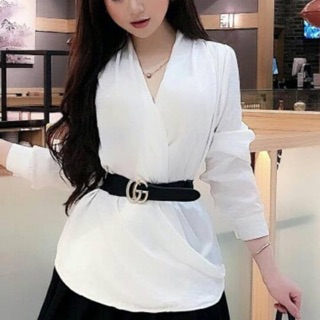 Áo sơ mi lụa cổ đổ