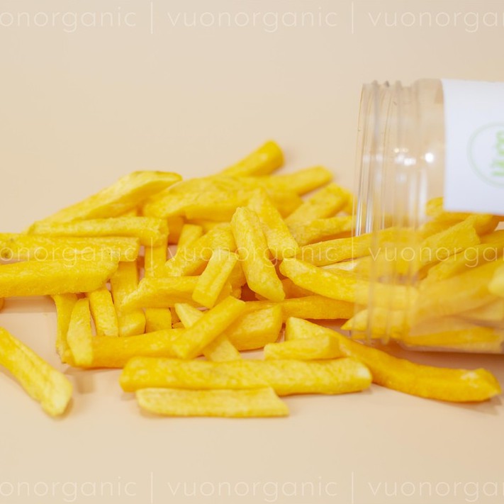 KHOAI LANG VÀNG SẤY GIÒN NGUYÊN MIẾNG KHÔNG ĐƯỜNG SIÊU NGON ĂN VẶT/ ĂN KIÊNG/ GIẢM CÂN LÀNH MẠNH 300GR - VƯỜN ORGANIC