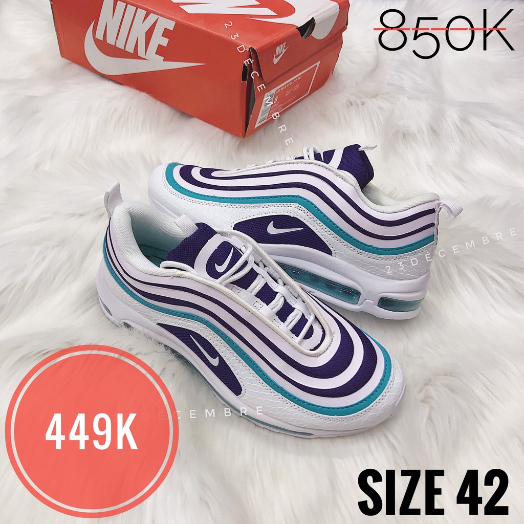 [Ảnh thật] Sale Sập Sàn Giày Thể Thao Sneaker Airmax97 kẻ xanh trắng hàng trưng bày đẹp mê ly | BigBuy360 - bigbuy360.vn