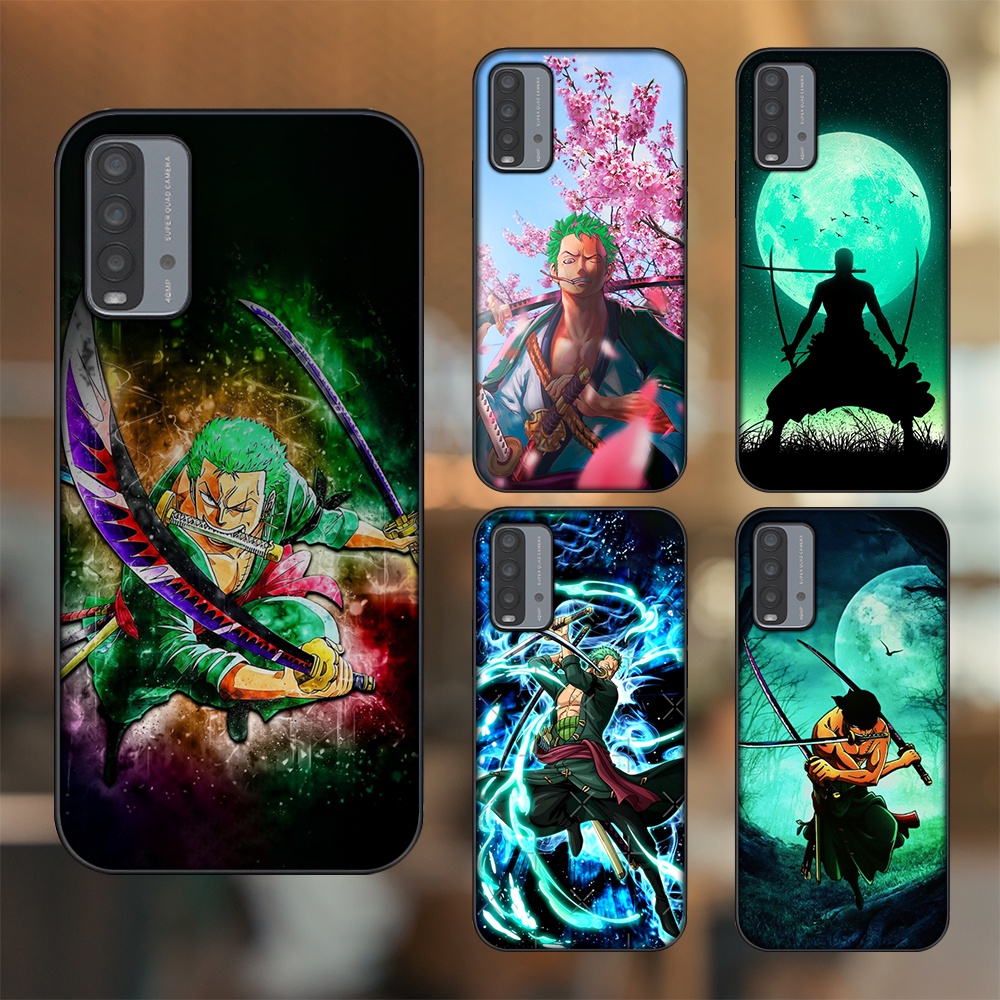 Ốp lưng Xiaomi Redmi 9T viền đen in hình Zoro One Piece