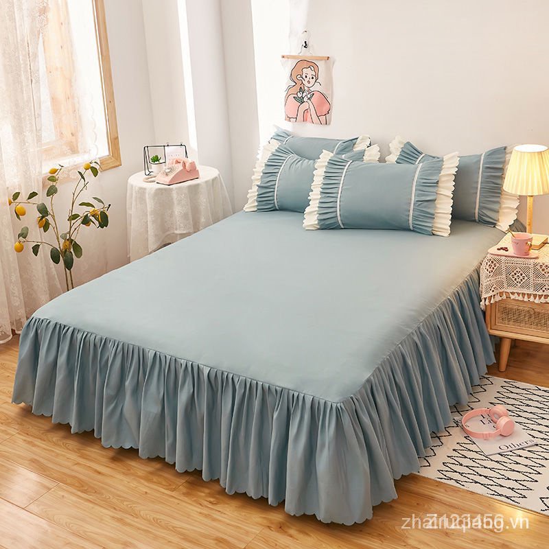 New Spot Váy Phủ Quanh Cạnh Giường Màu Trơn Chống Trượt Phong Cách Hàn Quốc Mới R0T9 | BigBuy360 - bigbuy360.vn