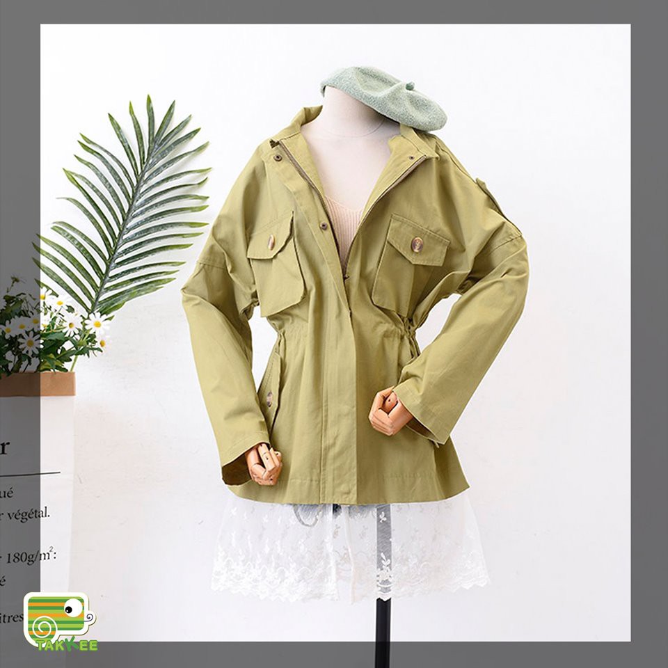 ÁO KHOÁC JEANS ÁO KHOÁC KAKI THÂN PHỐI REN PHONG CÁCH HÀN QUỐC