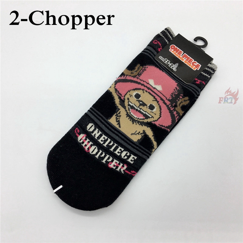 ❀ Vớ In Họa Tiết Hoạt Hình One Piece Series 05 ❀ 1 Đôi Tất Ngắn In Hình Luffy Chopper Ace Mihawk Law Unisex