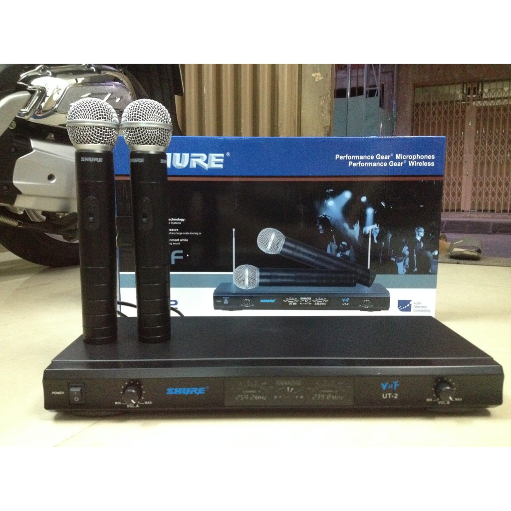 Nguyên cặp 2 Micro ko dây SHURE UT2 hát Karaoke cực chuẩn