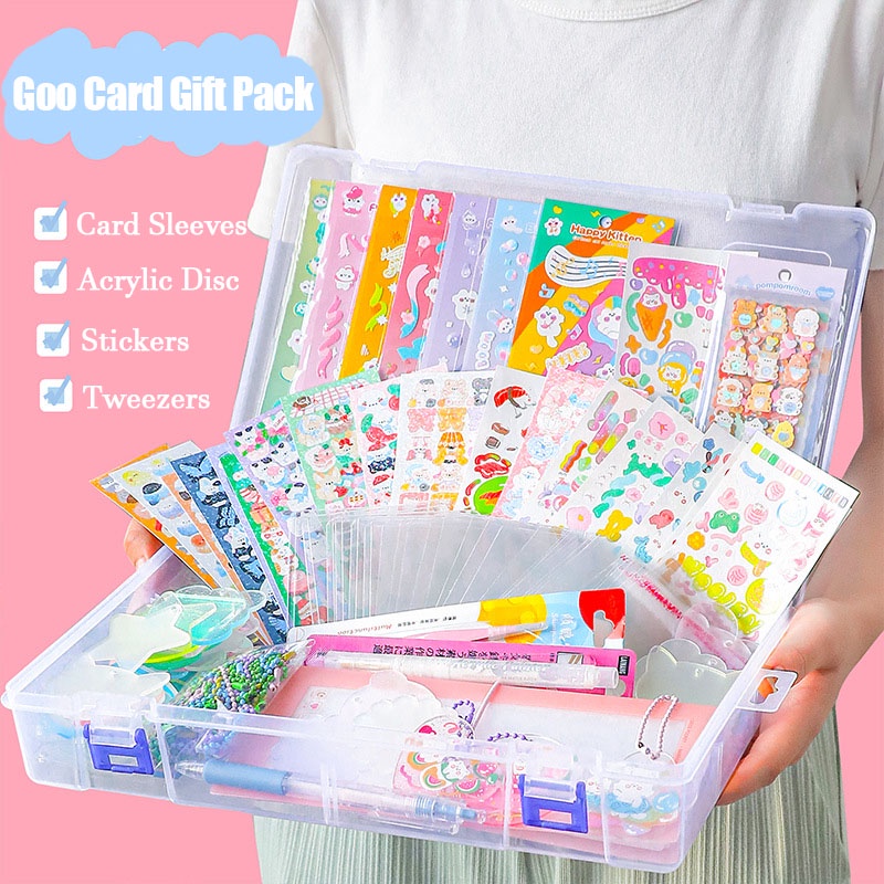 Set 69 / 280 / 398 Thẻ Ghi Chú Bằng Acrylic Trong Suốt Hình Thần Tượng Goo Sáng Tạo