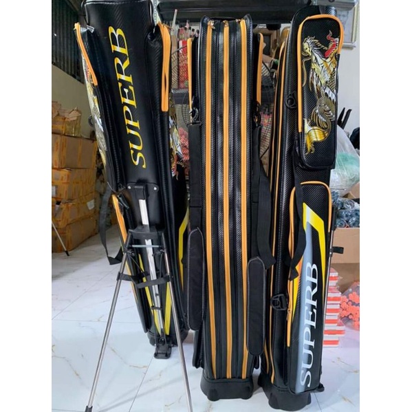 Bao đựng cần cao cấp Rồng vàng . SUPERB dạng  cứng 125cm