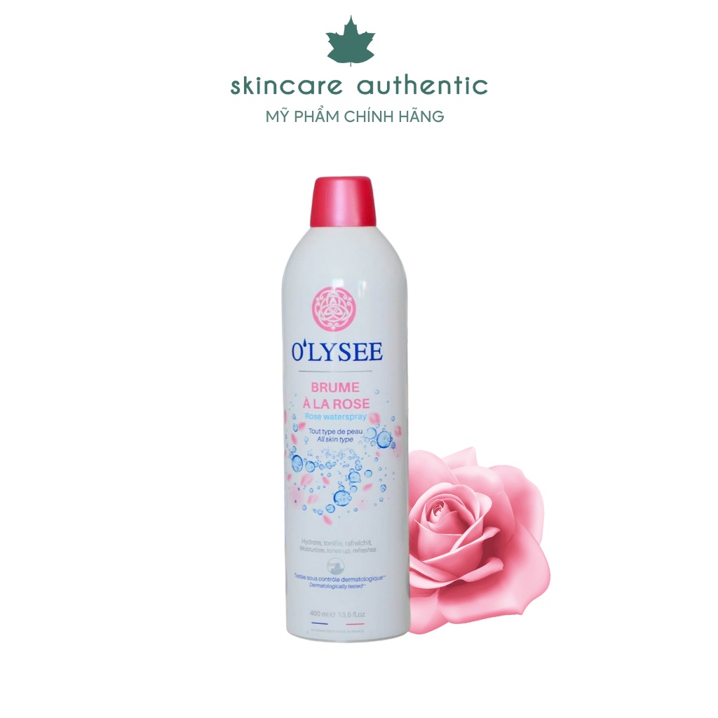 Xịt Khoáng Dưỡng Nâng Tone Da Olysee Brume À La Rose Waterspray 400ml