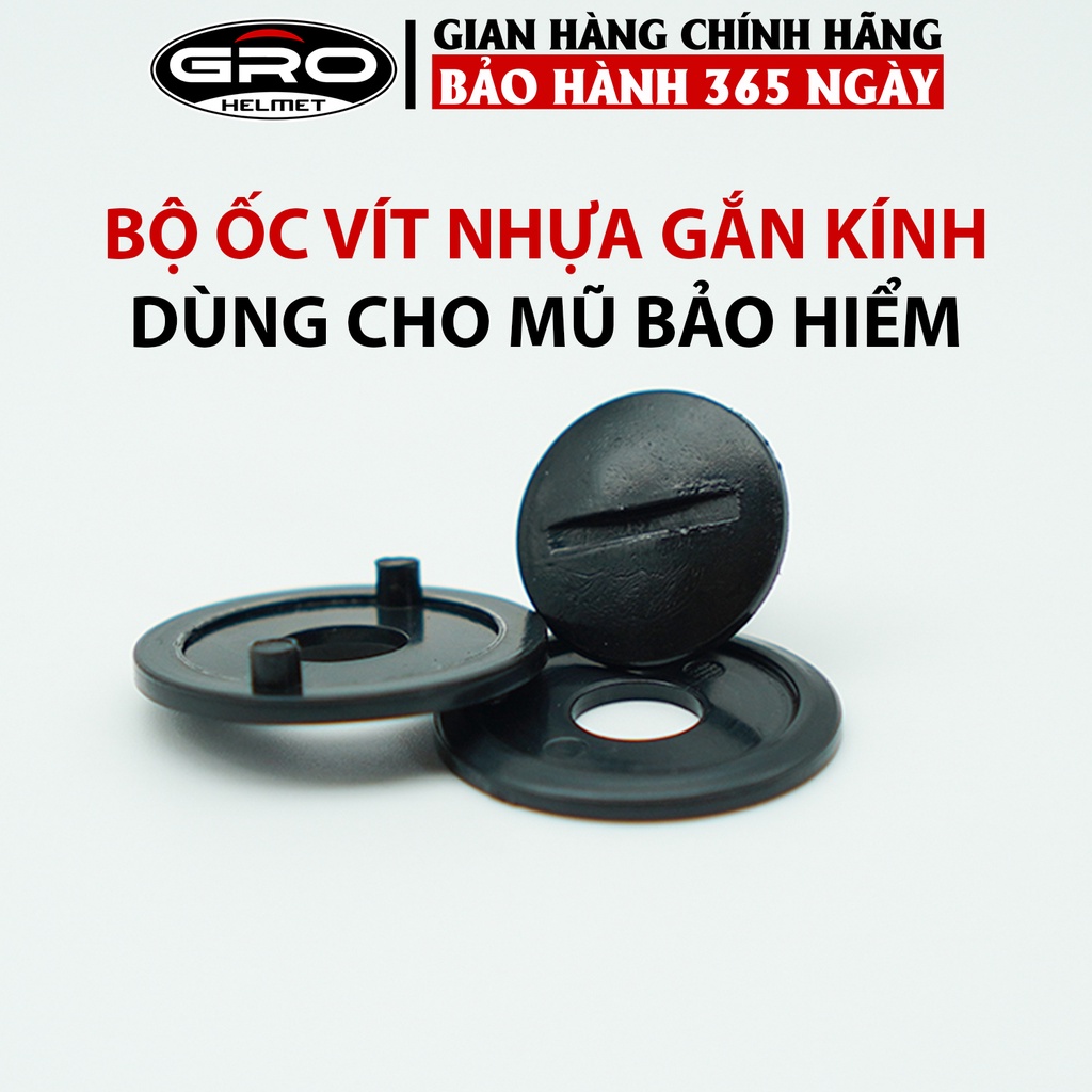 Bộ Ốc Vít nhựa gắn kính dùng thay thế cho mũ bảo hiểm Gro và nón bảo hiểm các loại