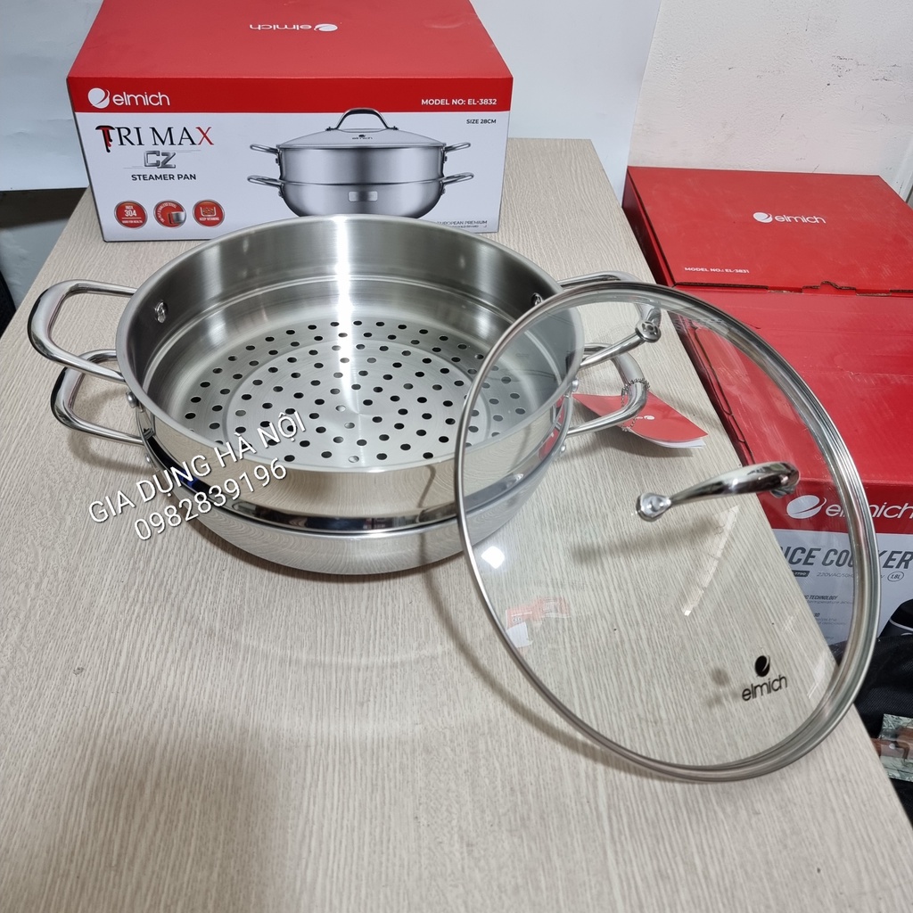 Nồi Chảo Hấp Inox Elmich Trimax Czech 3832 28cm