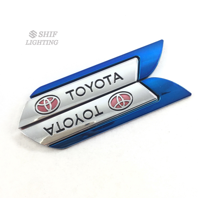 Bộ 2 đề can dán trang trí xe hơi Toyota bằng kim loại