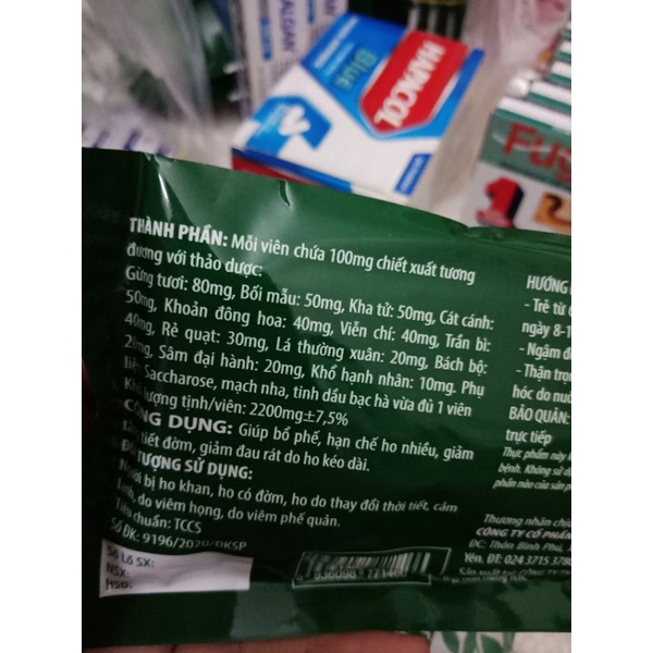 KẸO NGẬM HO NHUẬN PHẾ Kingphar - vỉ 8 viên - giúp bổ phế tiêu đờm, làm ấm đường hô hấp.