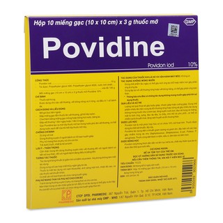 Gạc thuốc sát trùng povidine povidon iod 10%