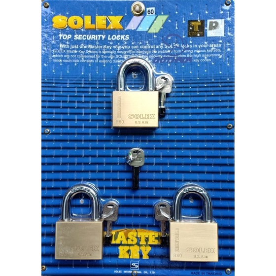 [Hỏa tốc HCM] Bộ 3 ổ khóa Solex R60 thân đồng rộng 60mm 4 chìa chủ Master Key - MSOFT