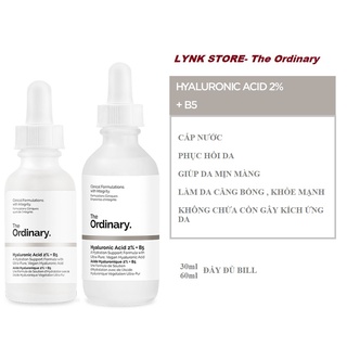 Tinh chất cẩm ẩm , bù nước , dưỡng và phục hồi da Cấp Hyaluronic Acid 2% + B5 - The Ordinary
