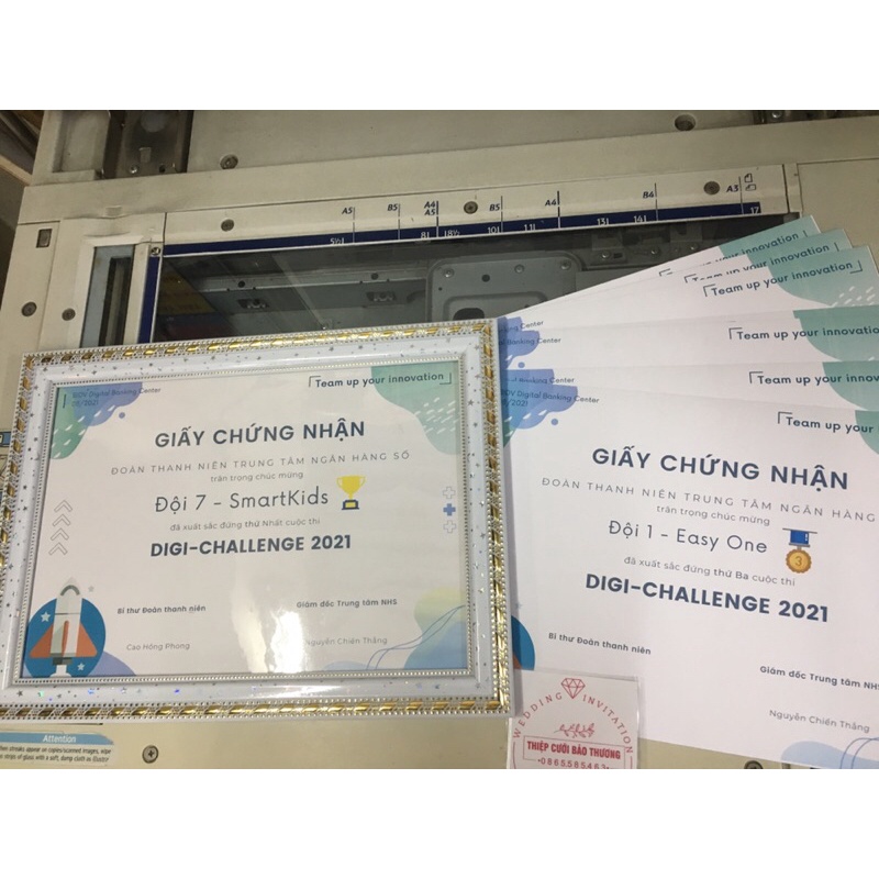 IN, KHUNG BẰNG KHEN, GIẤY KHEN, GIẤY CHỨNG NHẬN, VINH DANH