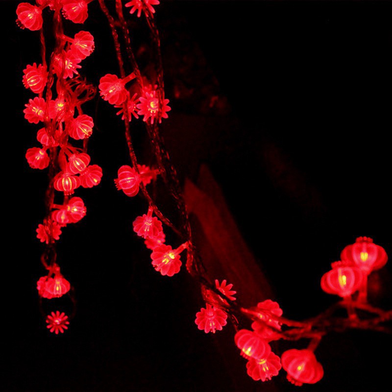 Dây đèn LED 100 bóng đèn đỏ trang trí năm mới