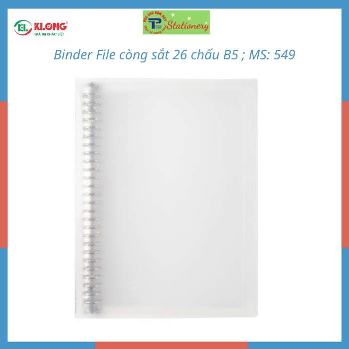 Ruột sổ còng Klong B5 chấm dotgrid/ caro/ kẻ ngang, giấy refill binder thay thế tiện lợi MS 547,548,552