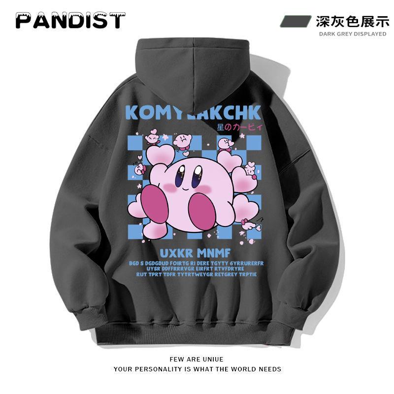 Áo Khoác Sweatshirt Màu Hồng In Họa Tiết Ngôi Sao Kirby Dễ Thương Xinh Xắn Cho Cặp Đôi