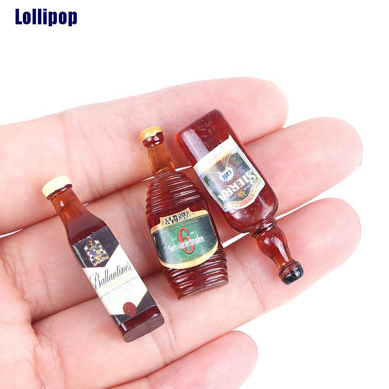 10 Mô hình chai rượu mini tỉ lệ 1/12 dùng để trang trí nhà búp bê