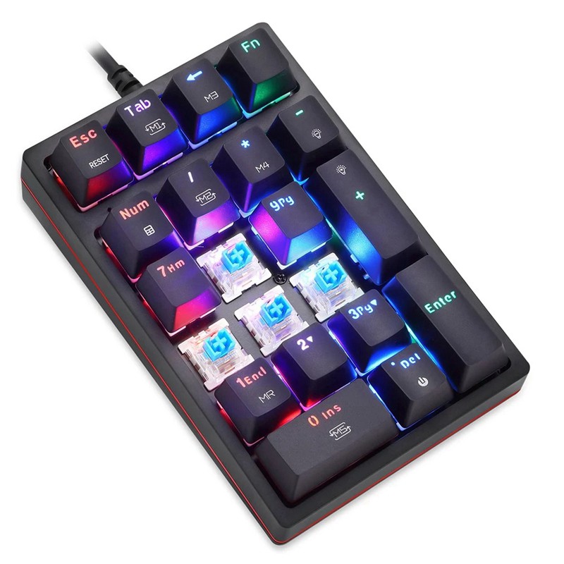 MOTOSPEED K24 Numeric Mechanical Keyboard 21 Keys USB Wired Keyboard with 13 RGB Light Effects OUTEMU Blue Switch | BigBuy360 - bigbuy360.vn