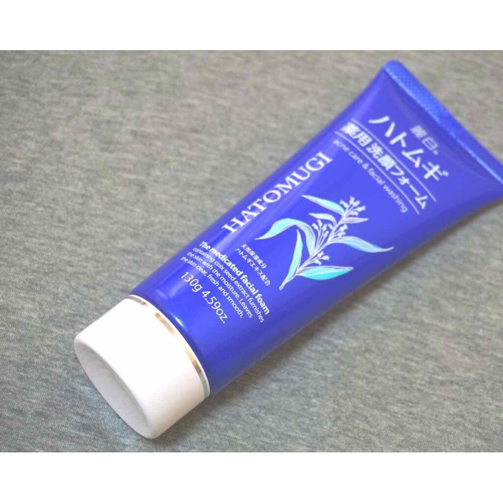 [ Màu Xanh ] Sữa Rửa Mặt Hatomugi Ý Dĩ Ngừa Mụn, Làm Sáng DaThe Medicated Facial Foam 130g