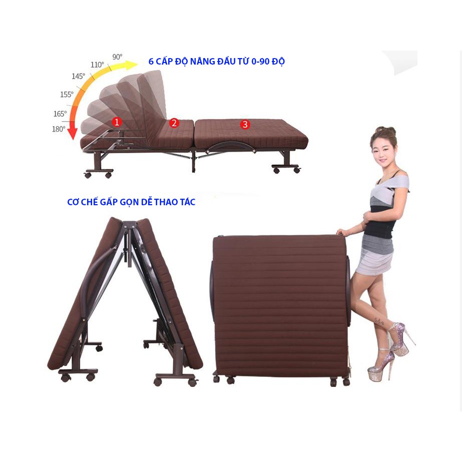 Giường gấp gọn Hàn quốc, NIKITA HQ75, Rộng 75cm Dài 190cm | BigBuy360 - bigbuy360.vn
