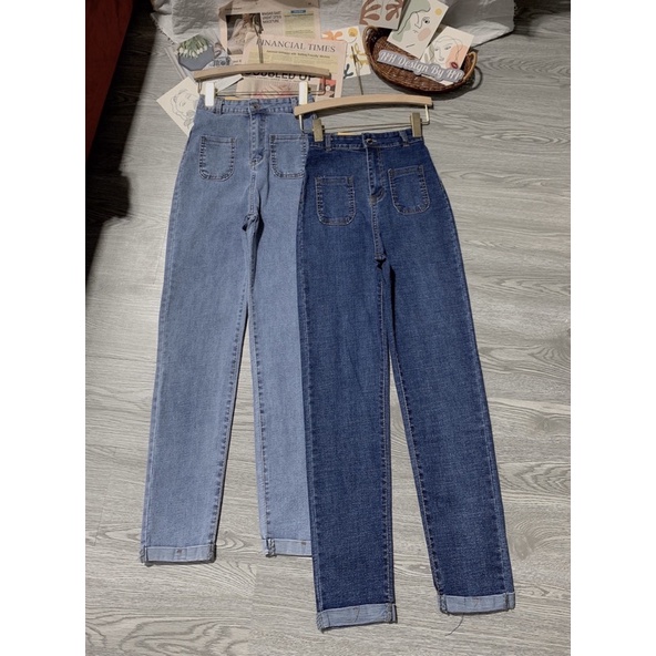 Quần jeans túi trước ôm xắn gấu siêu cute