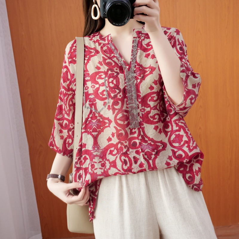 ☻ L O T U S ☻ Plus Áo Kiểu Cổ Điển Size Lớn CAL1429