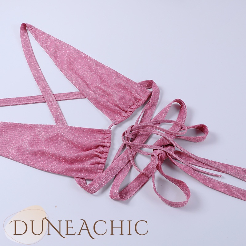 DUNEA Bộ đồ gồm áo lửng hai dây và áo yếm buộc dây quyến rũ thời trang dành cho nữ