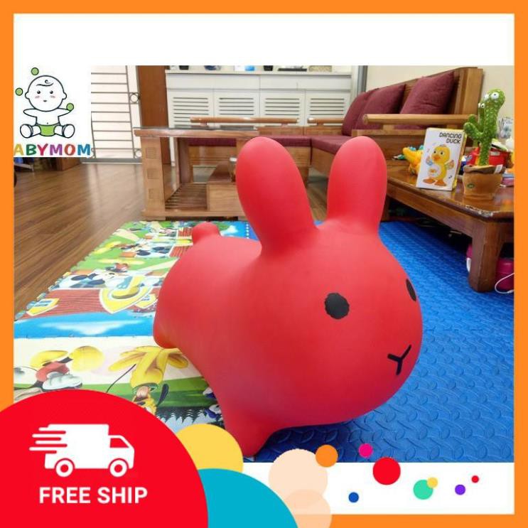 Đồ chơi thú nhún Thỏ Đỏ  không mùi cao su bé thỏa sức nhún nhảy bé thích mê, tăng cường vận động