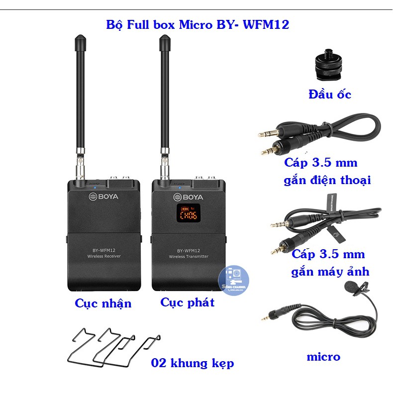 [Mã ELHACE giảm 4% đơn 300K] [CHÍNH HÃNG] Micro Thu Âm Không Dây BOYA BY-WFM12