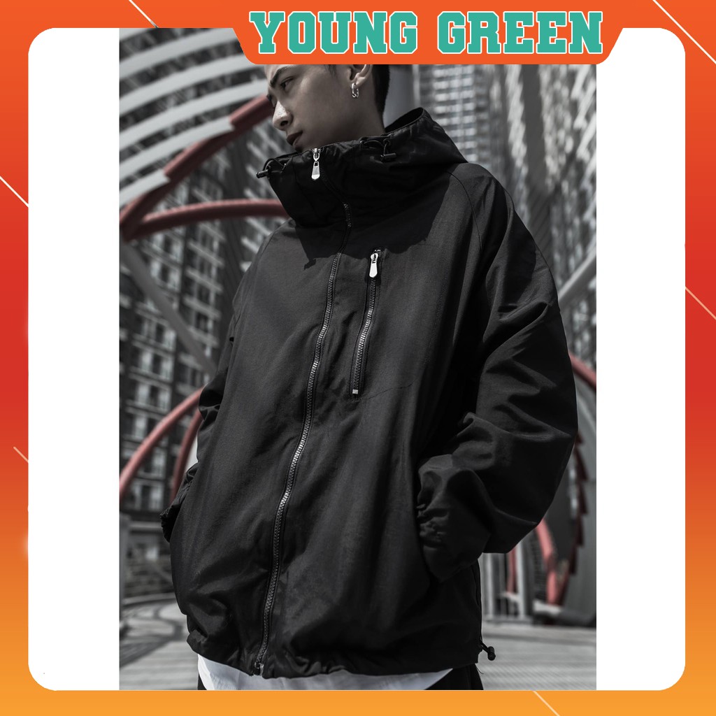 Áo Khoác Unisex Có Nón YOUNG GREEN Jacket Hoodie Coach