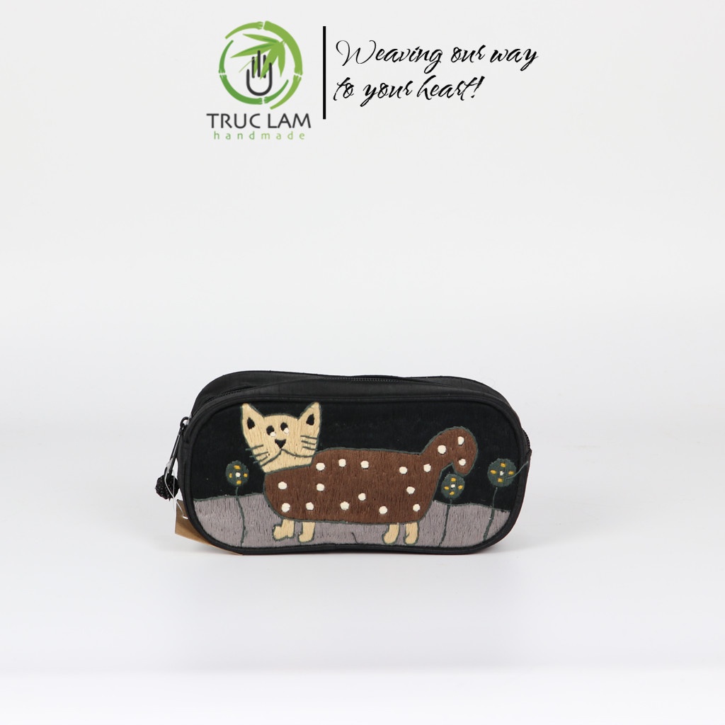 Túi Đựng Bút Vải Tafta Họa Tiết Thêu Tay Nhiều Màu Sắc – Trúc Lâm Handmade