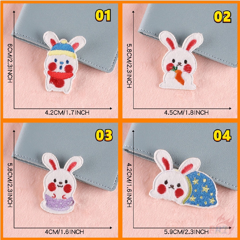 Miếng dán vá quần áo hình thỏ hoạt hình dễ thương DIY