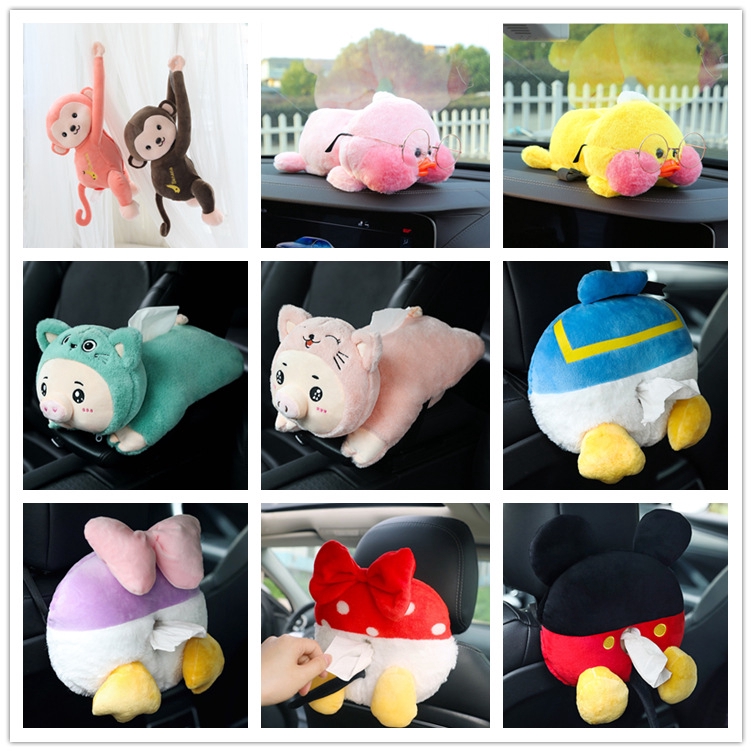 【spot goods】 1pc Cute Tissue Box car Facial Tissue Box Funny Cartoon Corgi ass car Pump Paper Facial