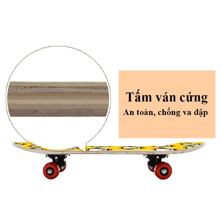 Ván Trượt - Ván Trượt 80 Cm Mặt Nhám Với Chất Liệu Gỗ Phong Ép 7 Lớp