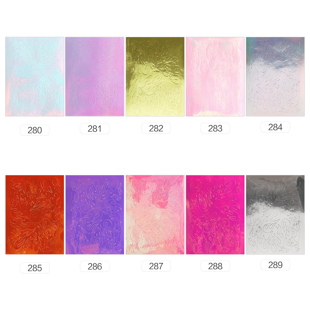 [Hàng mới về] Sticker Dán Móng Tay Họa Tiết Ngọn Lửa Trang Trí Nghệ Thuật