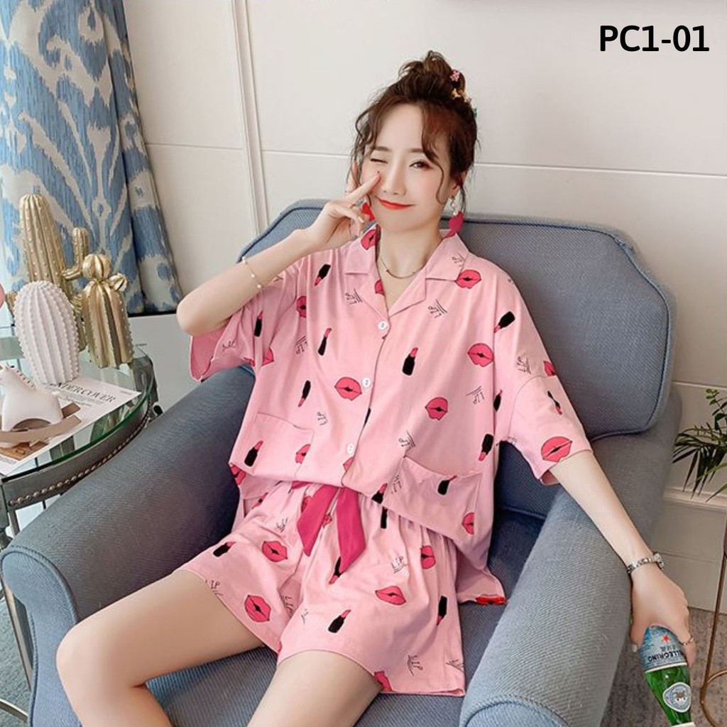 [HÀNG MỚI VỀ] BỘ PIJAMA COTTON FORM RỘNG ÁO QUẦN CỘC HÀNG QUẢNG CHÂU