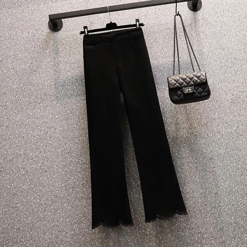 Set trang phục vải nhung size lớn MM thời trang mùa thu mới 2021 dành cho nữ (Có bán lẻ)