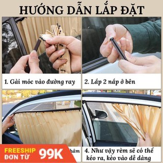 [Giá rẻ nhất] Rèm Che Nắng Ô Tô, Rèm Cửa Ô Tô - Bộ 4 Cánh Cửa